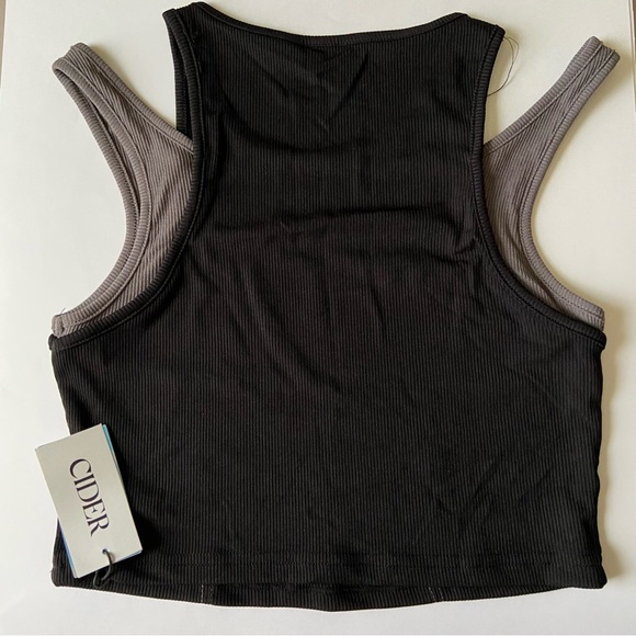 Cider Patchwork Contrast Stitch Tank Top - Picture 2 of 6